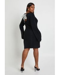 Boohoo - Plus Bow Back Detail Super Soft Knitted Dress - Lyst