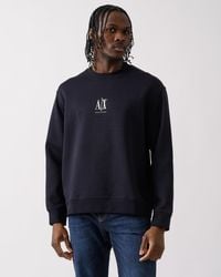 ARMANI EXCHANGE - Embroidered A|x Centre Logo Crew Neck Sweatshirt - Lyst