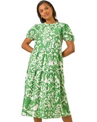 Roman - Abstract Print Midi Shirt Dress - Lyst
