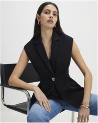 River Island - Blazer Sleeveless Cinched Waist - Lyst