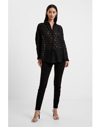 French Connection - Popover Shirt With Long Cuffed Sleeves - Lyst