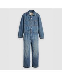 Levi's - Levi's Iconic Collared Neck Long Sleeve Solid Patterned Jumpsuit - Lyst