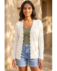 Roman - Lace Trim Knit Cardigan - Lyst