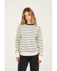 Brave Soul - Classic Stripe Crew Neck Sweatshirt Cotton - Lyst