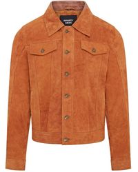 Infinity Leather - Trucker Goat Suede Western Jeans Jacket - Lyst