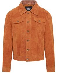 Infinity Leather - Trucker Goat Suede Western Jeans Jacket - Lyst