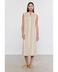 Velvet By Graham & Spencer - By And V-Neck Sleeveless Midi Shift Dress - Lyst