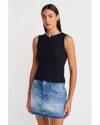Dilvin - Sleeveless Ribbed Cotton Vest - Lyst