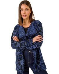 Roman - Textured Fringe Collar Detail Cardigan - Lyst