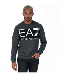 EA7 - Emporio Armani Sweatshirt Met Ronde Hals Voor , Grijs - Lyst