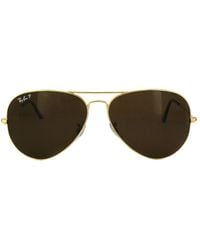 Ray-Ban - Sunglasses Aviator 3025 001/57 Polarized Metal - Lyst