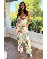 AX Paris - Multi Smudge Print Strappy Cowl Neck Jumpsuit - Lyst