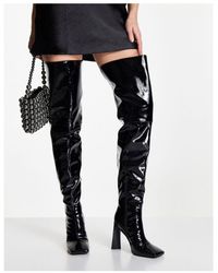 ASOS - Kensington High-Heeled Square Toe Over The Knee Boots - Lyst