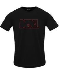 DIESEL - Outlined Logo Caviar T-Shirt Cotton - Lyst