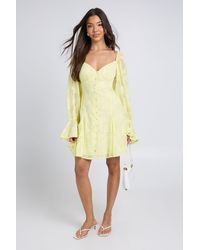 Boohoo - Burnout Floral Godet Hem Mini Dress - Lyst