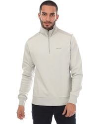 Belstaff - Katoen Fleece Alloy Quarter Zip Sweatshirt In Wit - Lyst