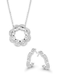 Orphelia - 'Onyx' 925 Sterling Set: Chain-Pendant + Earrings - Lyst