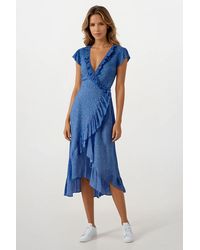 Secret Label - Polka Dot Summer Frill Wrap Dress Cotton - Lyst