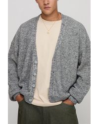 BoohooMAN - Relaxed Boxy Fit Mixed Boucle Knitted Cardigan - Lyst
