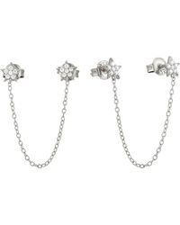 SEOL + GOLD - Sterling Cz Star Chain Studs - Lyst