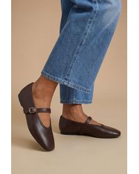 Oasis - Mia Faux Leather Mary Jane Ballet Flats - Lyst
