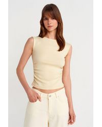 Dilvin - Ribbed Sleeveless Crew Neck T-Shirt - Lyst