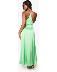 Boohoo - Satin Strappy Cross Over Slip Dress - Lyst