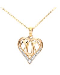 DIAMANT L'ÉTERNEL - 9ct Geelgouden Diamanten Moederhanger Hartvormige 18-inch Ketting - Lyst