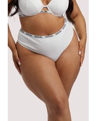 Hustler - Branded Ribbed High Waist Thong - Lyst