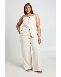 Boohoo - Plus Woven Tailored Wide Leg Trouser - Lyst