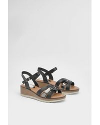 Good for the Sole - Angela Flexisole Faux Leather Platform Wedge Sandals - Lyst