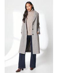 PRINCIPLES - Single Breasted Check Longline Coat - Lyst