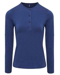 PREMIER - Ladies Long John Plain Roll Sleeve T-Shirt Denim) - Lyst
