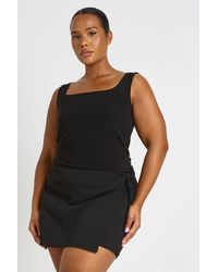 Boohoo - Plus Wrap Detail Skort - Lyst
