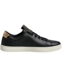 Dolce & Gabbana - Zwarte Leren Gouden Rode Hart Sneakers Schoenen - Lyst