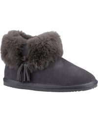 Hush Puppies - Ayana Suede And Faux Fur Slippers - Lyst
