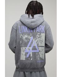 BoohooMAN - Oversized Linkin Park Acid Wash License Print Hoodie - Lyst