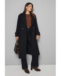 Wallis - Double Breasted Car Coat - Lyst