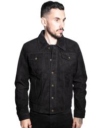 Infinity Leather - Goat Suede Trucker Jacket-Taraz - Lyst