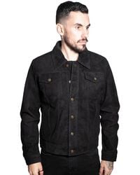 Infinity Leather - Goat Suede Trucker Jacket-Taraz - Lyst