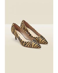 Sosandar - Geri Tiger Print Leather Mid Heel Shoe - Lyst