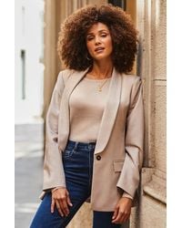 Sosandar - Stone Shawl Collar Blazer - Lyst