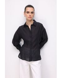 MixRay - Fitted Textured Button-Up Shirt - Lyst