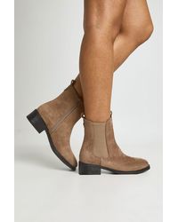Boohoo - Faux Suede Tab Detail Chelsea Boots - Lyst