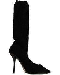 Dolce & Gabbana - Stretch Socks Knee High Booties Shoes - Lyst