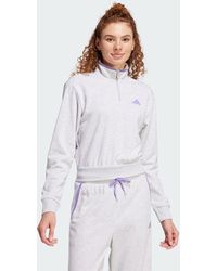 adidas - Essentials Color Pop French Terry Crop Quarter-Zip Track Jacket - Lyst