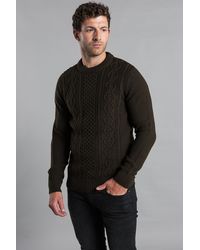 Kensington Eastside - Two Stitch Cable Knit Crew Neck Jumper - Lyst