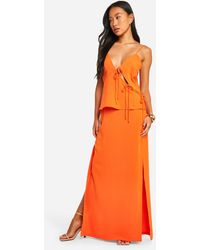 Boohoo - Side Split Maxi Skirt - Lyst