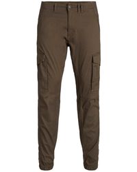 Jack & Jones - And Paul Cargo Ribbed Hem Straight Leg Pants - Lyst