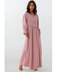 Hiccup - Maxi Dress With A-Form Fit And Crew Neck - Lyst